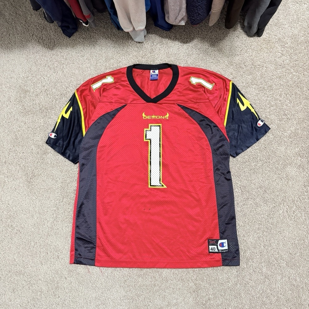 Vintage Champion San Francisco Demons 1 XFL Football Jersey 40 Medium Y2k NFL